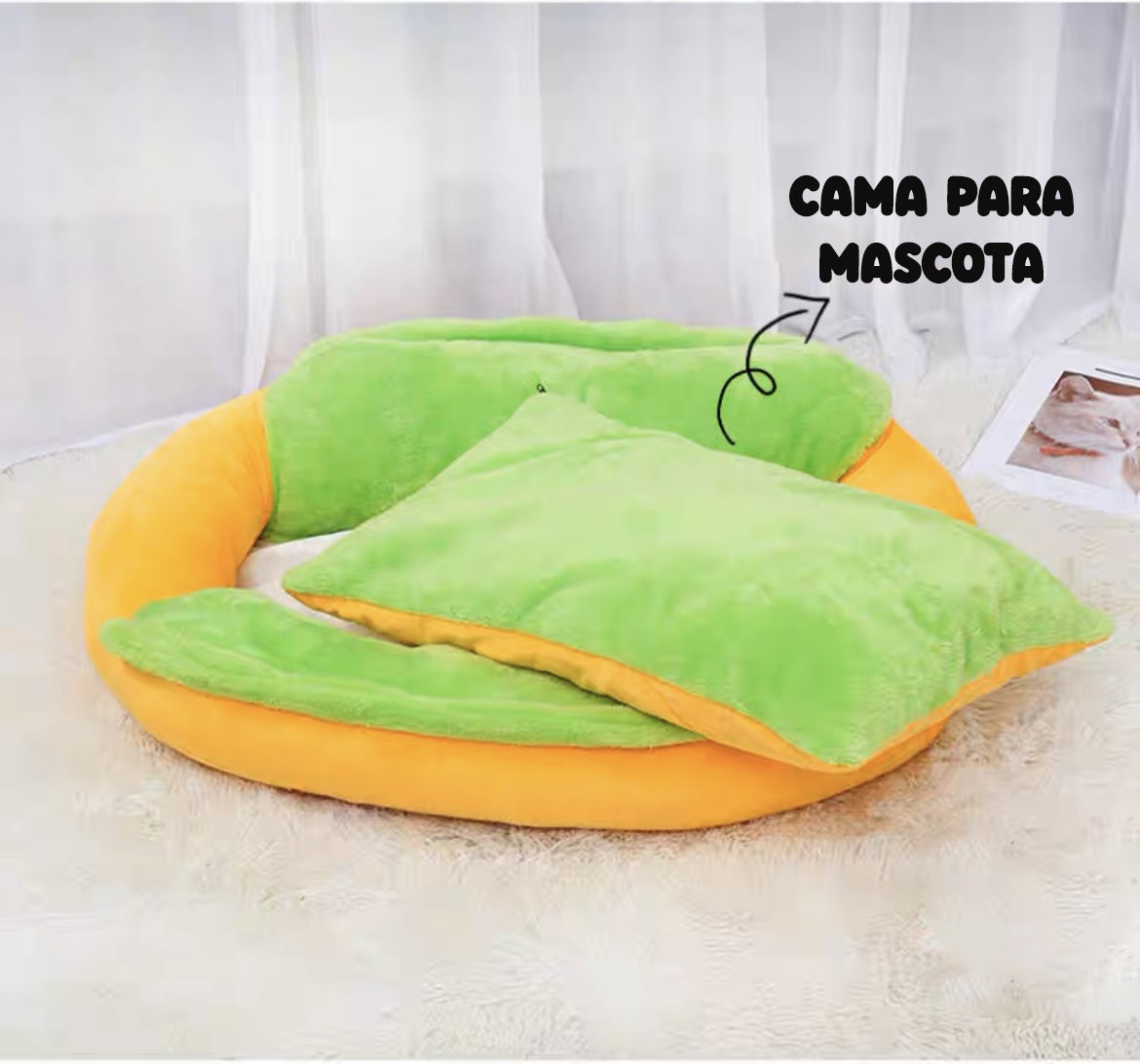 Cama tipo perro caliente para Mascotas- Hot Dog Bed